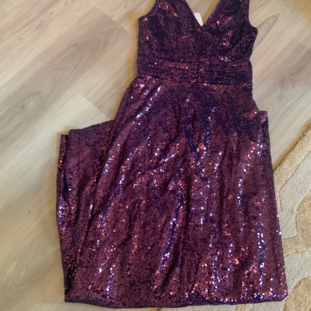 Kate Karin purple sequin Dance Prom Bridesmaid Fancy sleeveless dress New w/tags - Picture 6 of 12